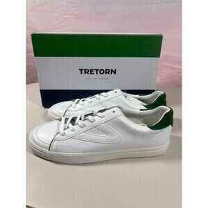 NEW TRETORN Swerve Lace Up Sneakers White Green Mens 12 Minimalist Casual Shoes